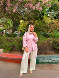 Soft Tone Blouse + Ivory Linen Pants